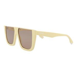Fendi Womens Shield/Wrap Yellow Yellow Brown Fashion Designer Eyewear